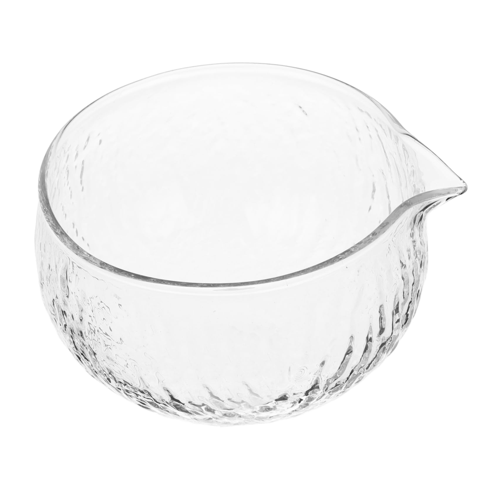 Unomor Japanese Tea Bowl with Spout Matcha Glass Classical Teacup for Daily Use