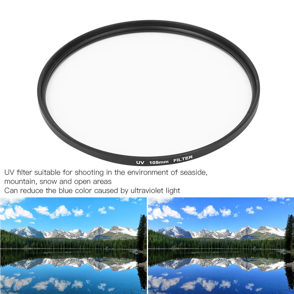 Filtro per lenti UV con fotocamera protettiva da 105 mm, vetro ottico resistente migliora la chiarezza, per per per reflex digitale per la fotografia di neve in