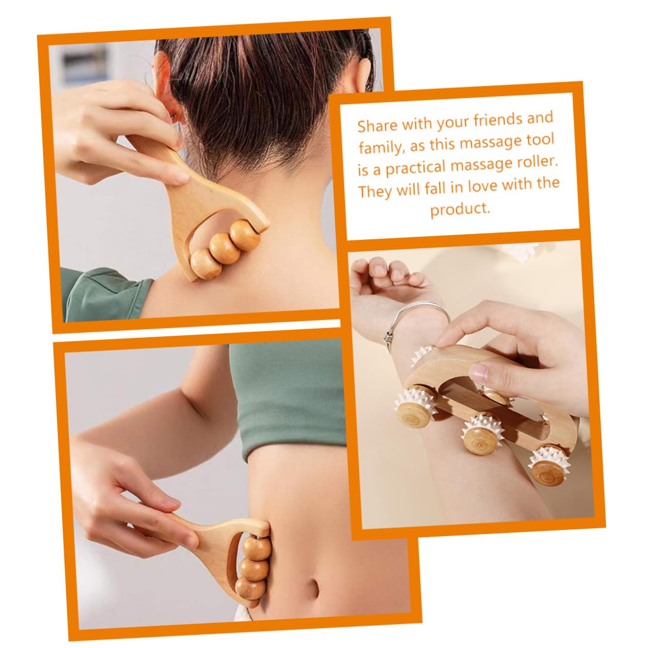 5 Set Set Massaggiatore Rulli Adulti Massaggiatore Per Gamba Collo Palmare Massaggiante Di Massaggio Portatile Kit Corpo Bob A Mano Muscolo Di Legno 3 Pezzi * 5