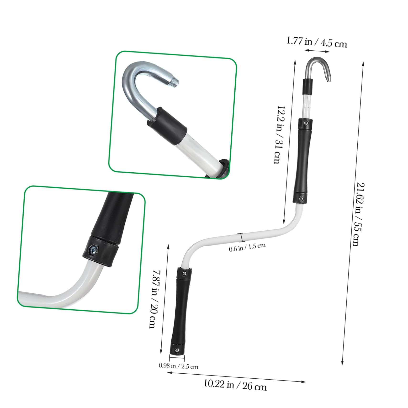 BESTonZON Manivela Toldo Manual Diseño Ergonómico y Mango de Goma para Toldos Retráctiles de Uso Exterior en Terrazas y Refugios Lluvia