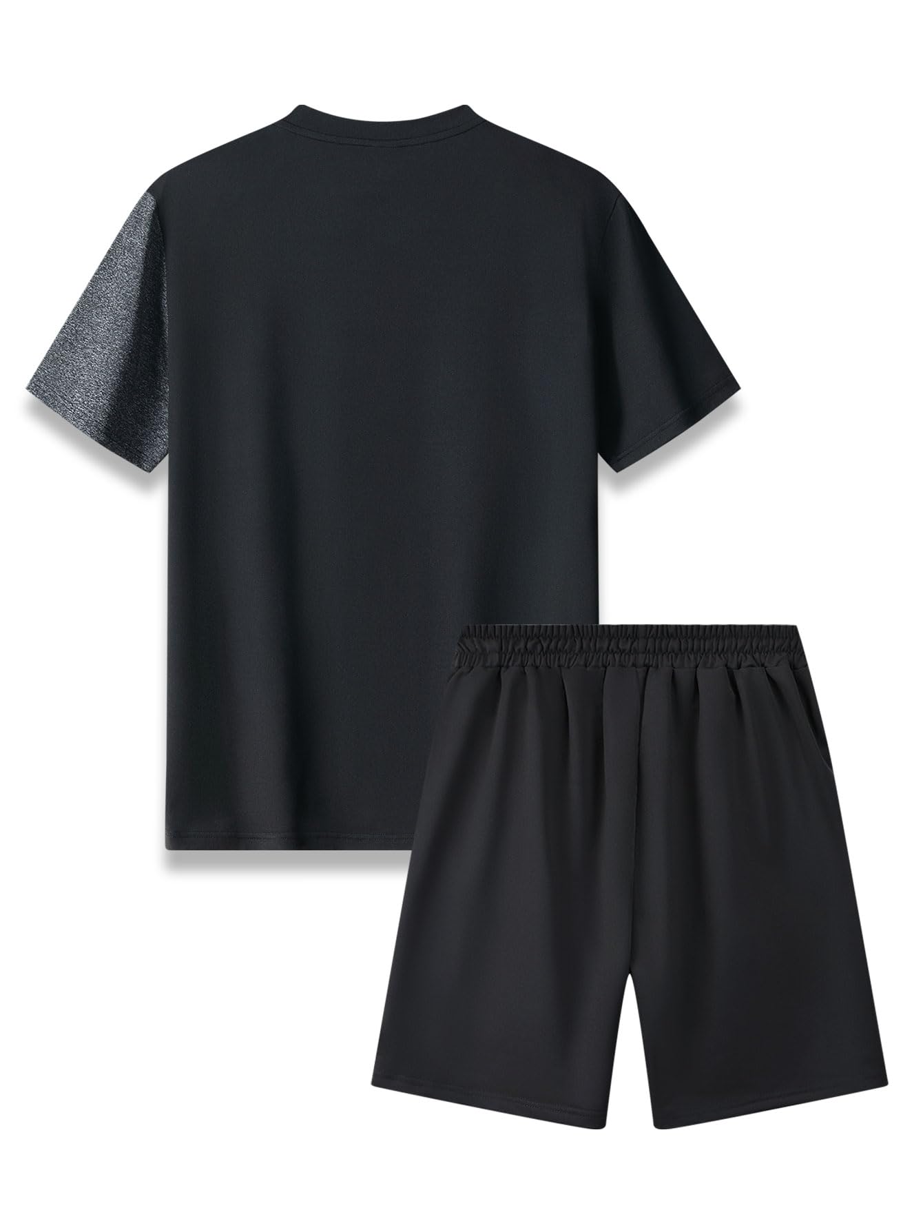 Conjunto de camiseta de verano para hombre, ligera, de manga corta, con bloques de color, sencillo, a la moda, informal, vacaciones, deportes, fitness — view 2