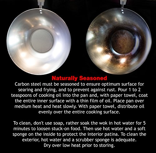 Helen's Asian Kitchen Helen Chen's Asian Kitchen Flat Bottom Wok, Carbon Steel With Lid And Stir Fry Spatula, Recipes Included, 13.5-Inch, 4 Piece Set, 13.5 Inch, Silver/Gray/Natural #TOP5