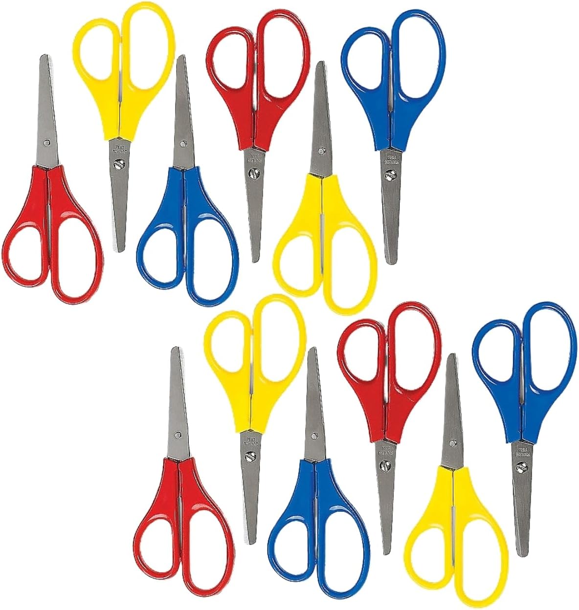 Fun Express Smooth Cut Preschool Scissors - 12 Pieces - Educational And Learning Activities For Kids