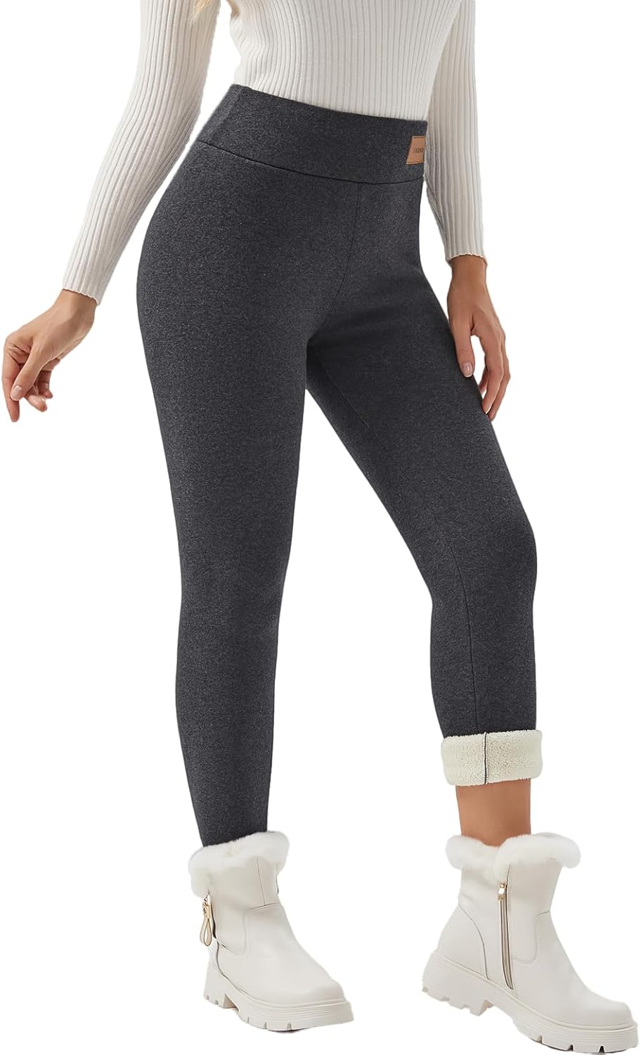 Women Sherpa Lined Leggings Soft Clouds Fleece Tights Winter Warm Thermal Thick Cas...