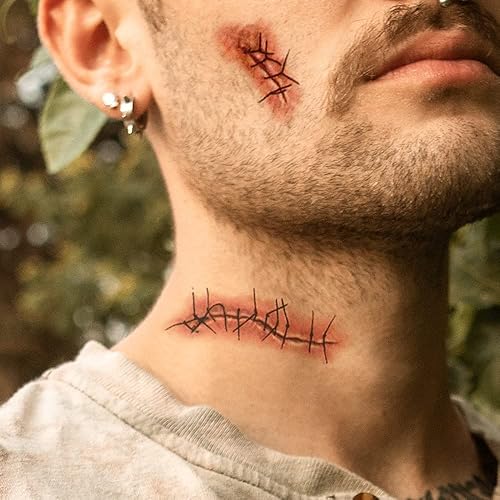 Miniatura 2 de Papel adhesivo para tatuajes temporales realistas y realistas para el día de los inocentes