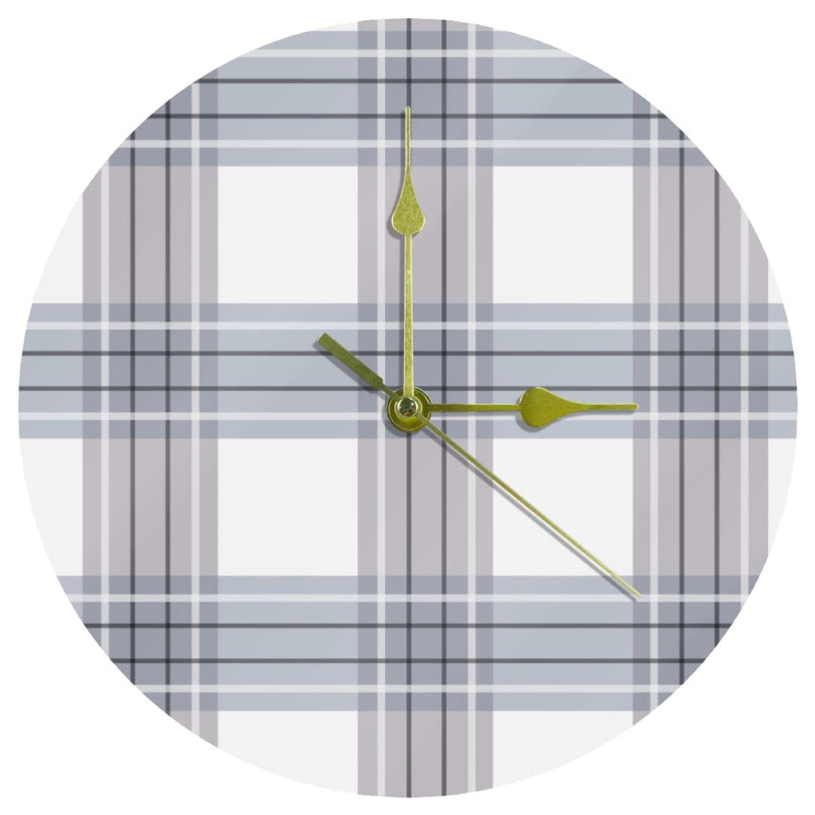 Horloge murale en acrylique classique 24,8 cm ronde noire et blanche