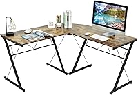 Vista 10 de GRAFFY - Escritorio para computadora en forma de L, estación de trabajo esquinera para juegos con soporte de monitor grande, esquina redonda, Negro