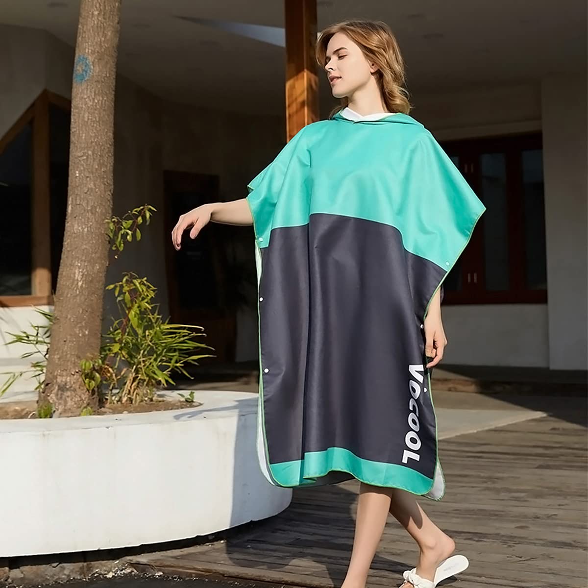 フード付きストライプ　着替え用ポンチョ Amazon.co.jp: LumiSyne お着替えポンチョ ビーチ 男女兼用