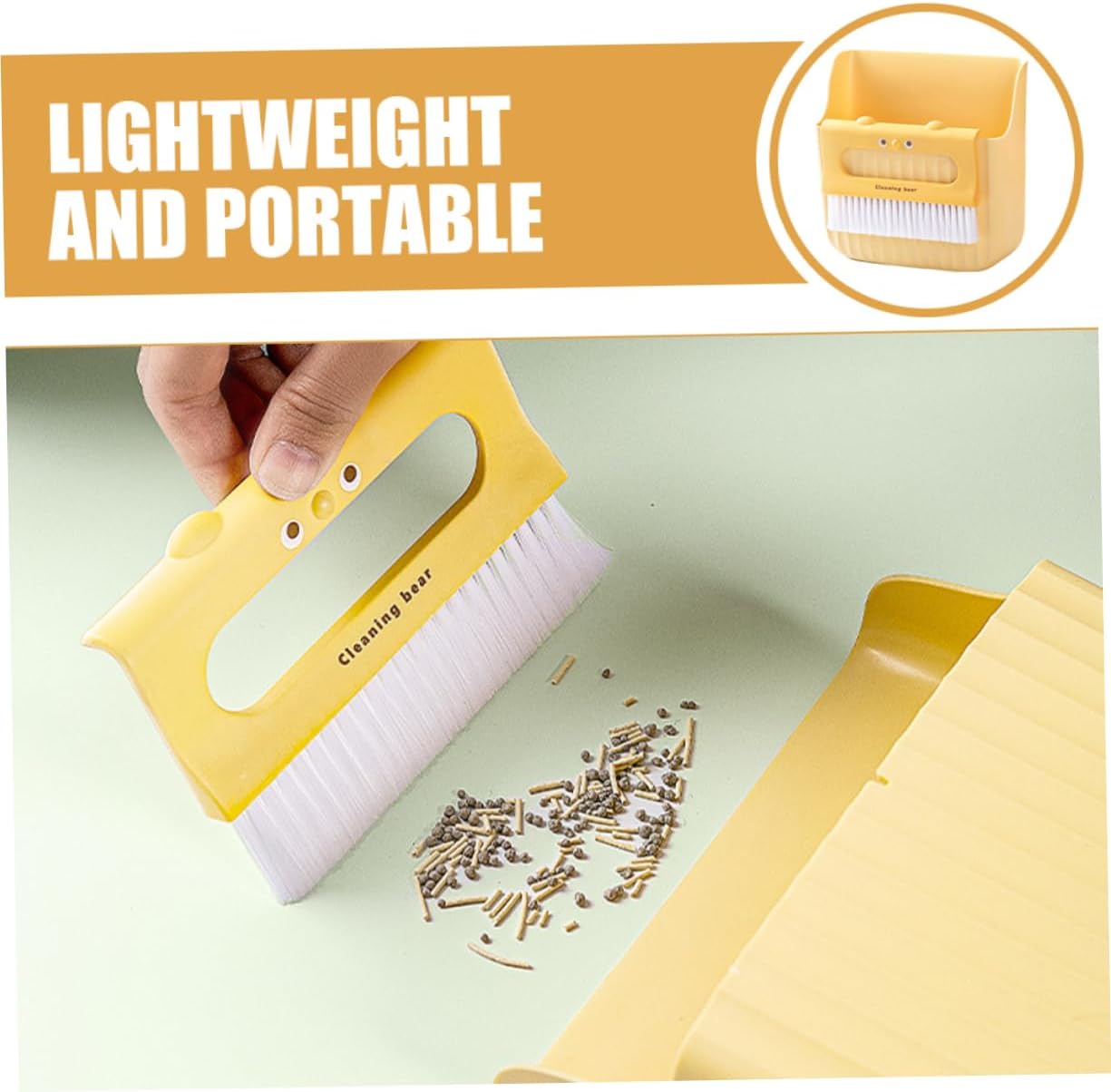 OUNONA Versatile Cleaning Tool Mini Broom and Dustpan Set Desk Cleaner Brush Car Detailing Home image 4