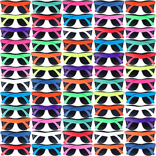 60 Pack Sunglasses Bulk for Party favors,12 Neon Sun Glasses with UV400 Protection,Great Gift for Pool &Beach Party,Birthday,Goody Bag Filler,Outdoor Party Supplies for Teens Adults