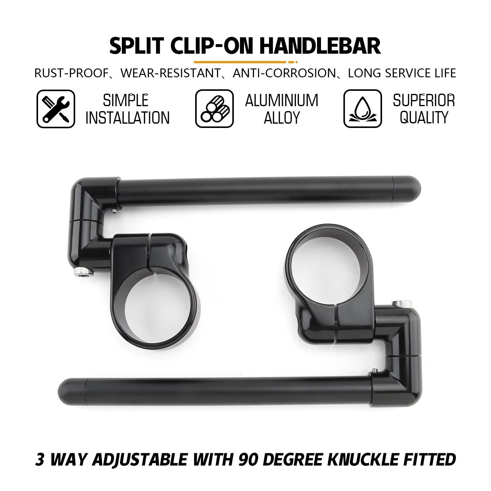 Riser Manubrio Moto Manubrio Per Moto Regolabile Nero Cafe Racer Split Clip On Forcella 31 35 39 45 49 50 52 58 Mm Manubrio Riser Rise Clamp Supporto Manubrio Moto(32mm)