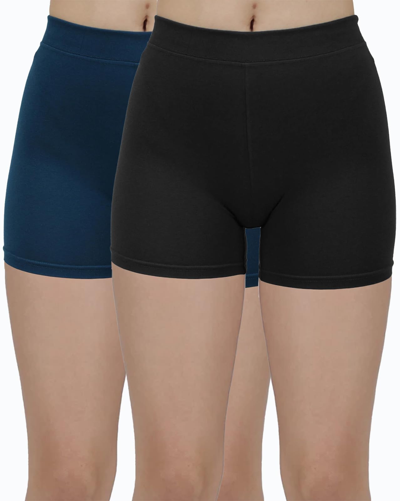 amul comfy Women's Plain/Solid Black & Navy Outer Elastic Skirt Shorts - Pack of 2 (#Skirt-Shorts-105cm)-picture-17