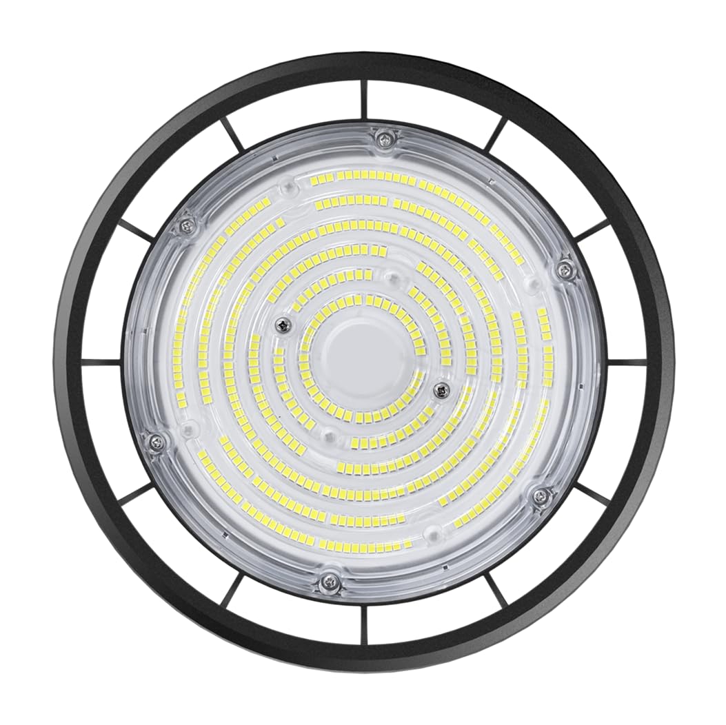 Berger & Schröter | LED Strahler UFO high bay light Hallenstrahler 120 W, Energieeffizienzklasse A, Superhelle 22800 Lumen, Deckenleuchte 6500 K Weißlicht, IP66, dimmbare Werkstattlampe