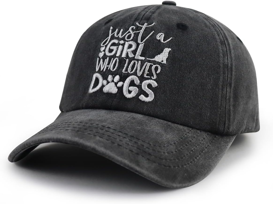 Just a Girl Who Loves Dogs Hat for Women, Funny Adjustable Embroidered Dog Mom Baseball Cap - Image 2