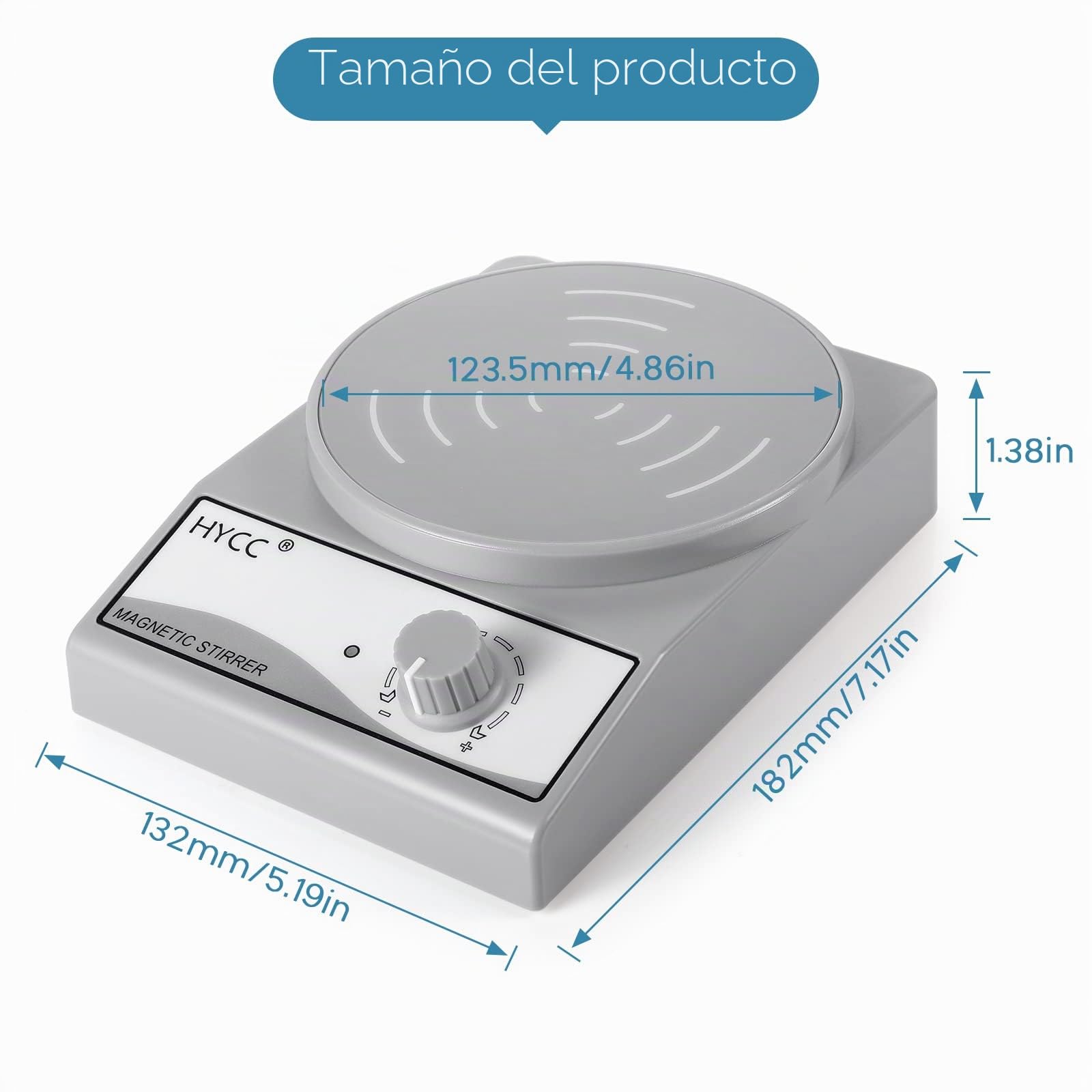HYCC Agitador magnético, Mezclador magnético de 3000 RPM, Stir Plate MAX Stirring Liquid 3 litros, Agitadores de Laboratorio con Juego de Barra agitadora de y recuperador de Barra agitadora