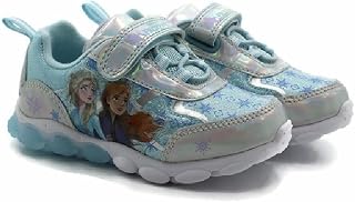 Disney Frozen 2 Girl's Lighted Athletic Sneaker, Blue/Silver (Toddler/Little Kid)