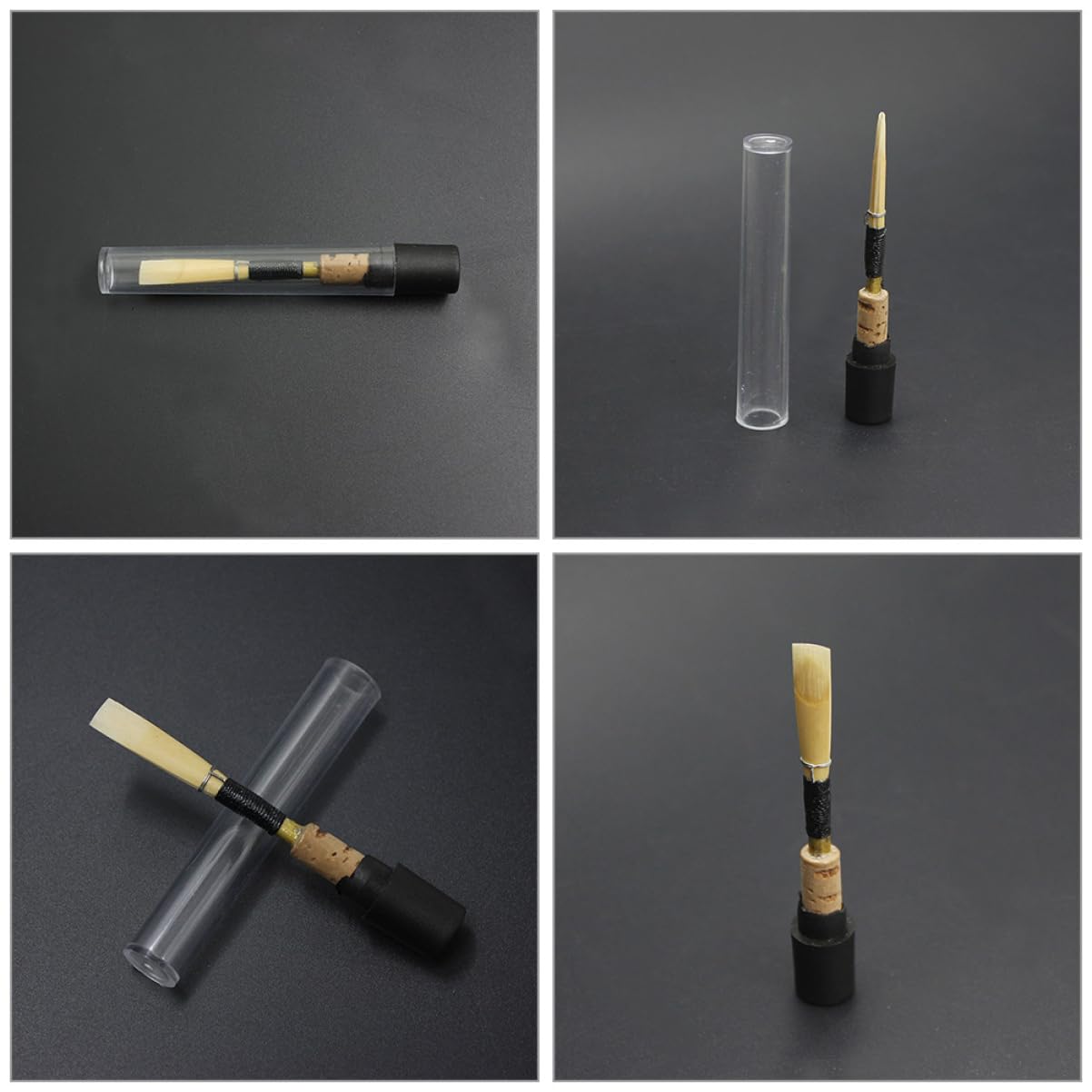 3 Cañas de Oboe de Caña Natural Negra para Principiantes, Repuestos de Accesorios para Instrumento de Viento, Compatibles Oboe, Ideales para Práctica y Actuaciones Musicales