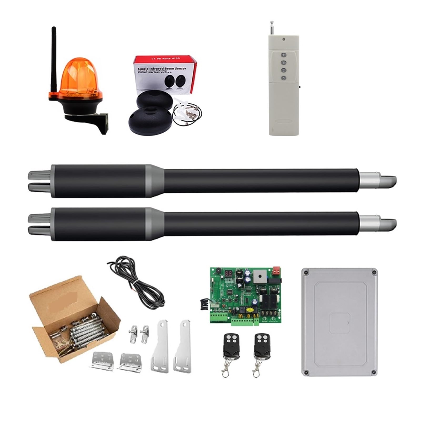 Door Opener Linear Actuator DC Worm ar Automatic Swing Door Opener Electric Tube, Light, Button, GSM Operator Residential, Commercial(KIT D)