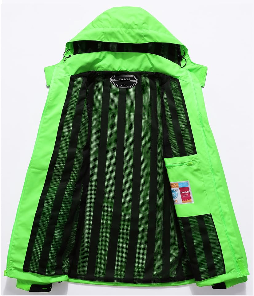 Image of Outdoor Men's Waterproof Raincoat Windbreaker Lightweight Rain Jacket with Detachable Hood