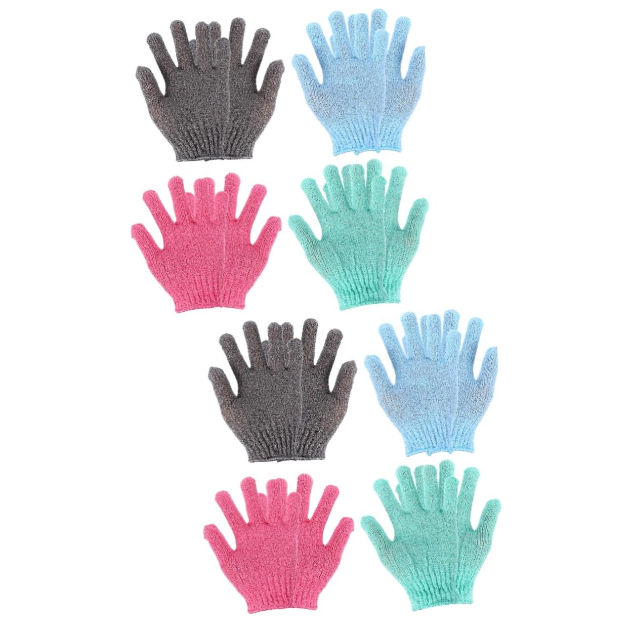 BETOY Peeling-Handschuhe – 7 Paar (14 Stück), Doppelseitig, In 7 Farben, Für Dusche & Körperpflege