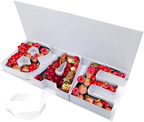 WENPACK BAE bebé vacío cartón en forma de letra de papel rellenable maché chocolate fresa flor embalaje (BAEWHITE)