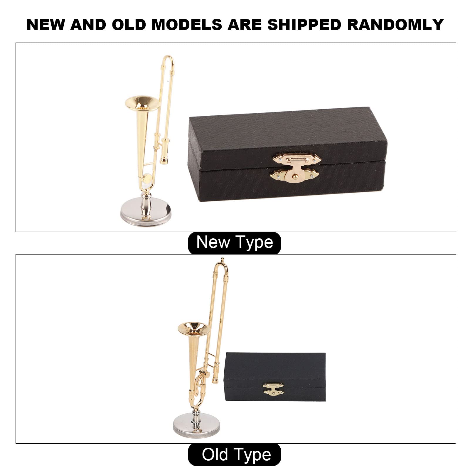 Adorno De Trombón De Latón, Trombón Alto con Acabado Dorado, Modelo De Instrumentos De Casa De Muñecas En Miniatura para Accesorios De Casa De Muñecas