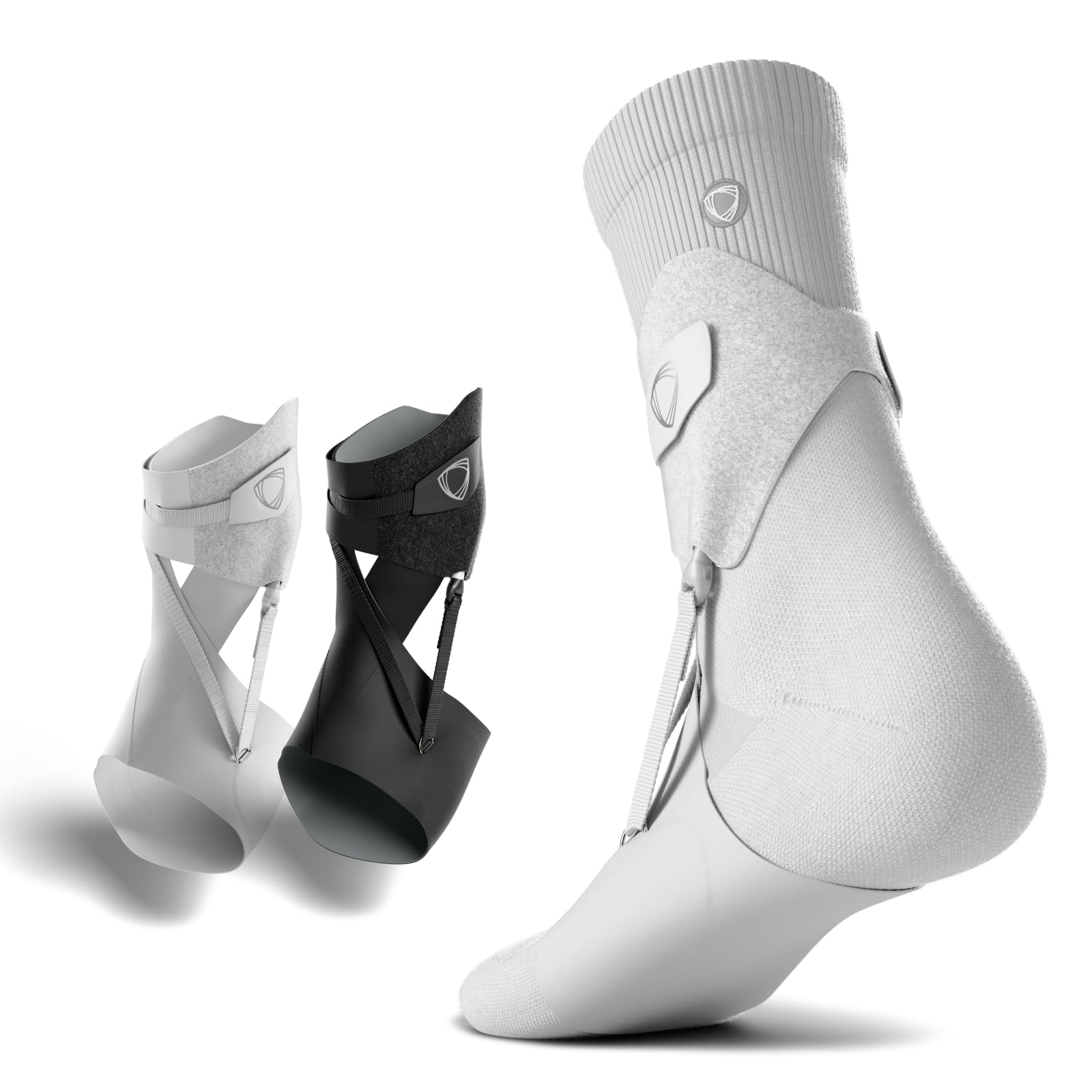 BETTERGUARDS Lite – Tobillera ligera unisex, soporte estable y cómodo, transpirable y sin compresión, ideal para deporte (L, Blanco - Izquireda)