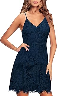 MSLG Vestidos de cóctel para mujer, diseño floral, tirantes delgados, sexy, cuello en V, espalda descubierta, vestido de i...