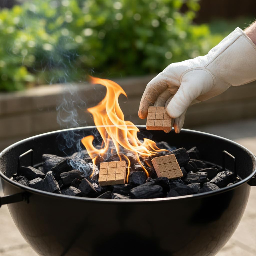 Kaminanzünder Anzündwürfel Kaminanzünder Grillanzünder Anzünder Holz - 9600 Würfel, 240 Tafel