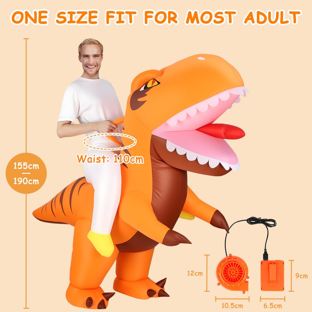 Alaoo Inflatable Dinosaur Costume for Adult T-Rex Inflatable Costume - Image 2