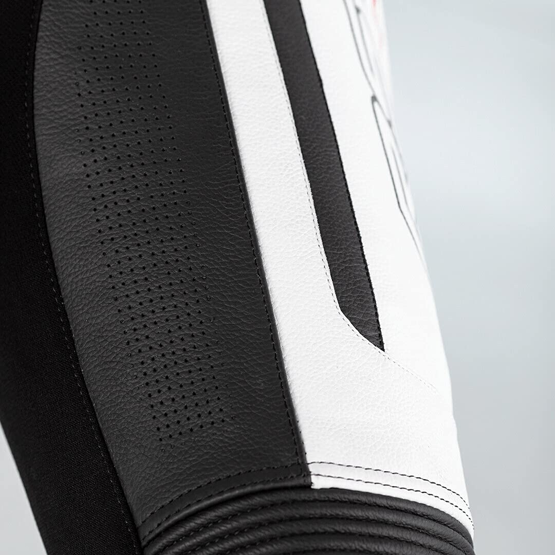 RST Pro Series Airbag Combinaison en cuir de moto une pièce (White/Black,XXL)