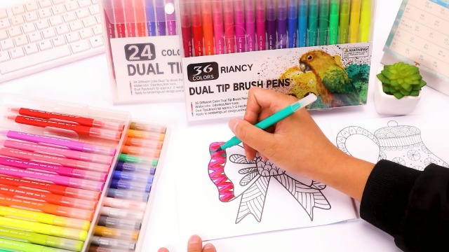 Juego De Rotuladores De Pincel De Doble Punta Para Adultos, Libros Para Colorear Bocetos Planificador Utiles Escolares Regalos Para Ninos 12 160 Colores