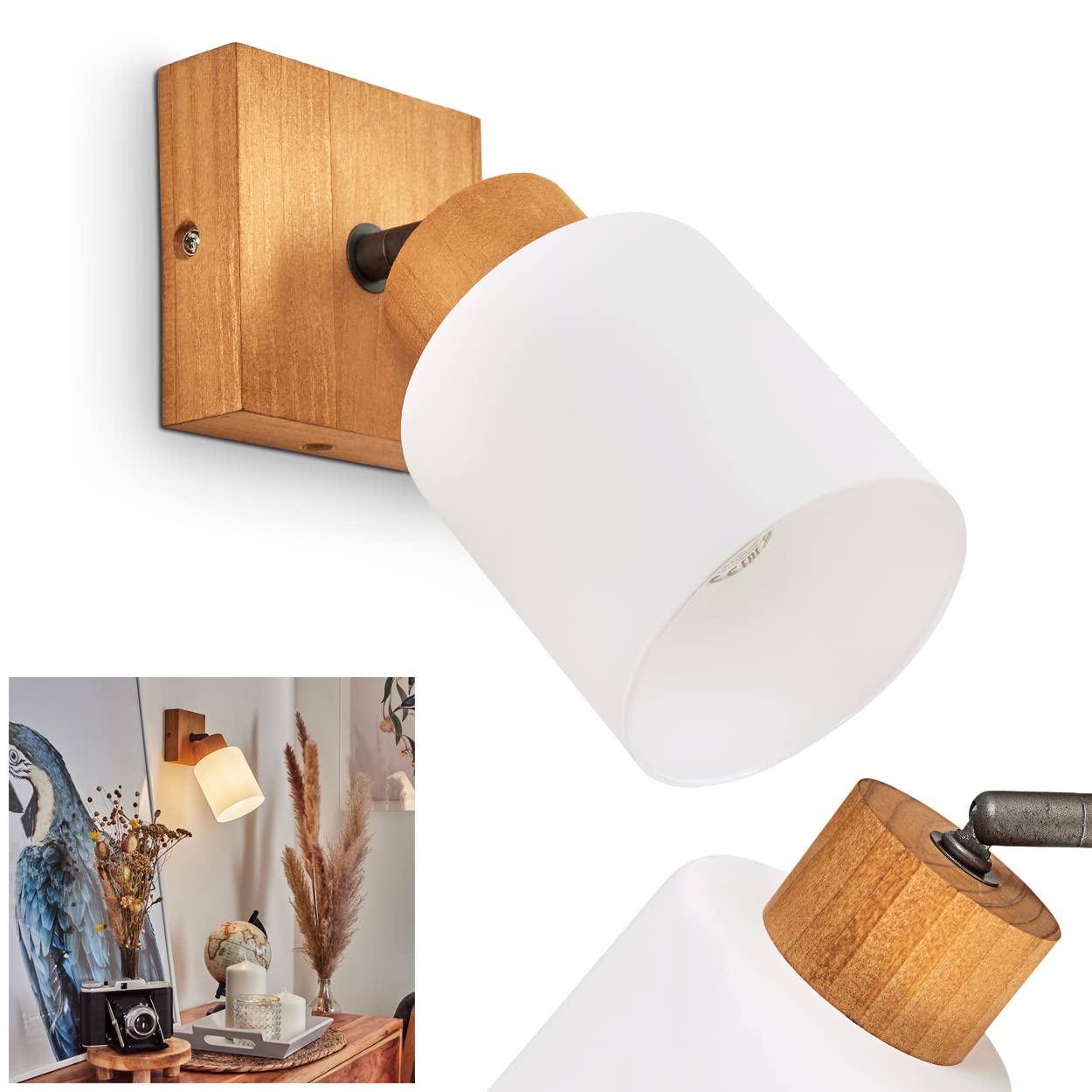 Good&Mojo Wandlamp Java naturel bamboe met plankje naturel