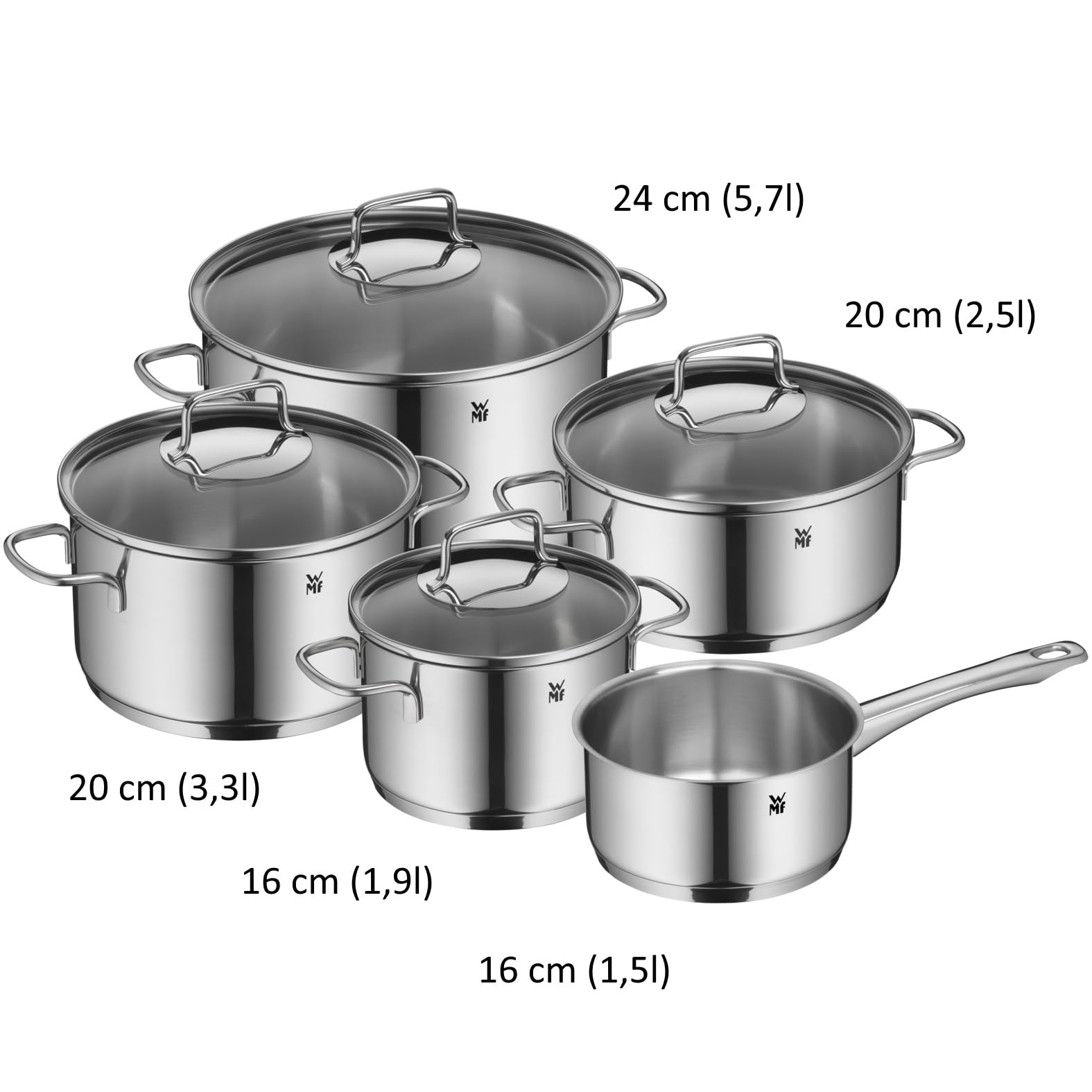 Amazon.com: WMF Astoria 780556040 Pan Set 5-Piece, High Saucepans