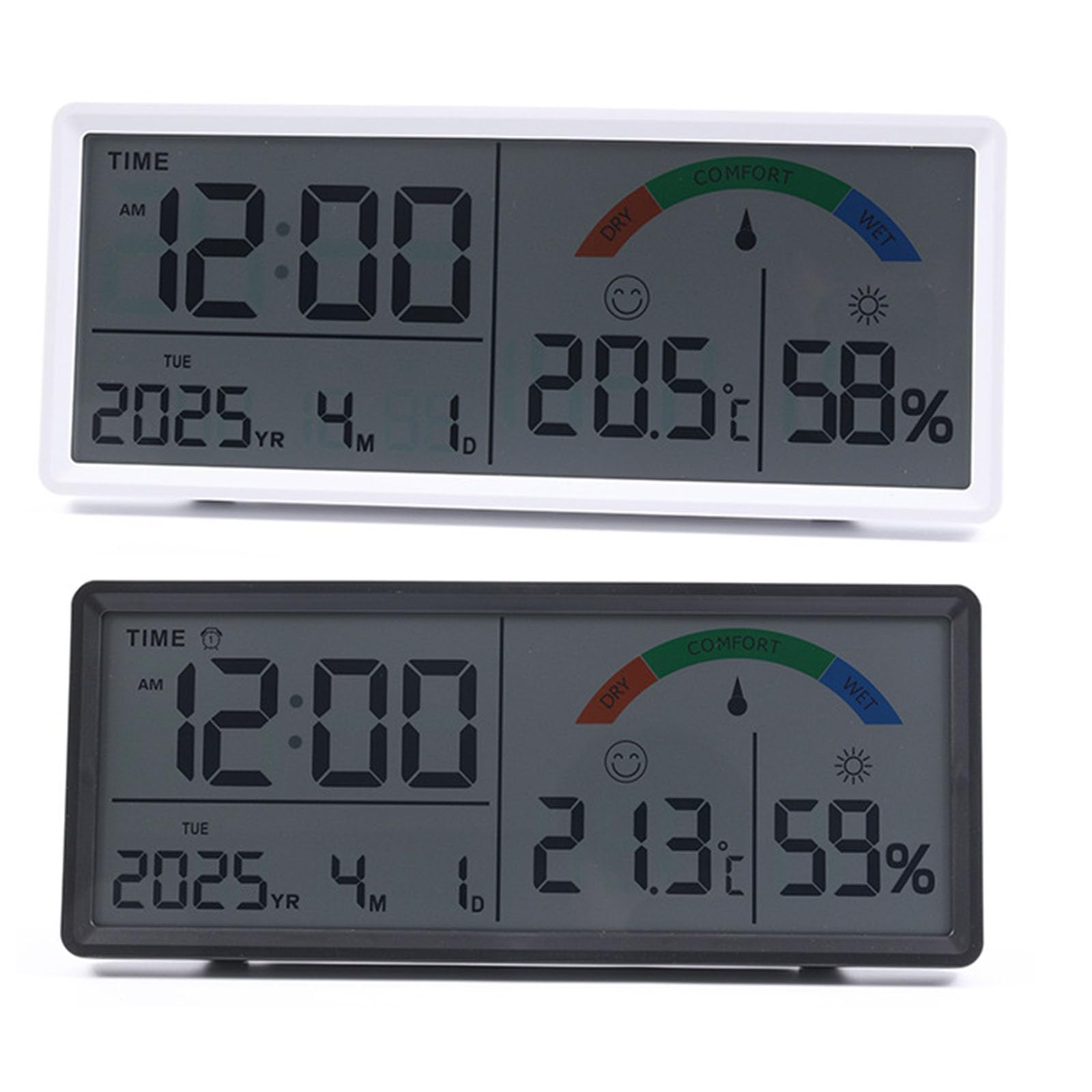 Orologio Elettronico Multifunzionale Monitoraggio della Temperatura Interno Setup Easy Batteria A Funzionamento con 2 Allarme E Snooze Display Grandi Dimensioni per Anziani Facile Leggibilità