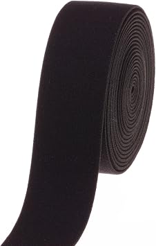 Cotowin 1 1/4 inch Black Plush Elastic,Soft Comfortable Sewing Elastic - 3 Yards