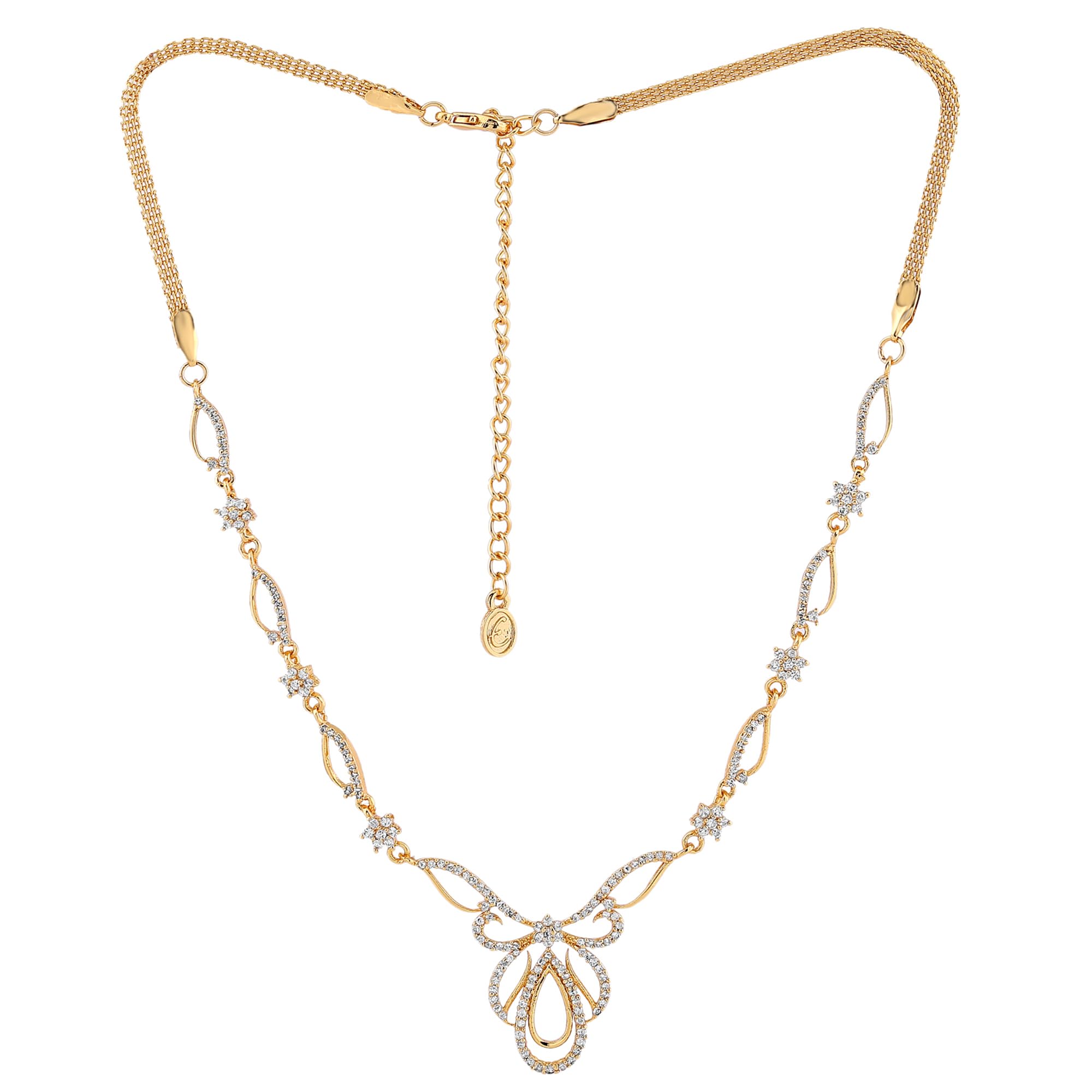 Plated Bridal Necklace Set with Earrings