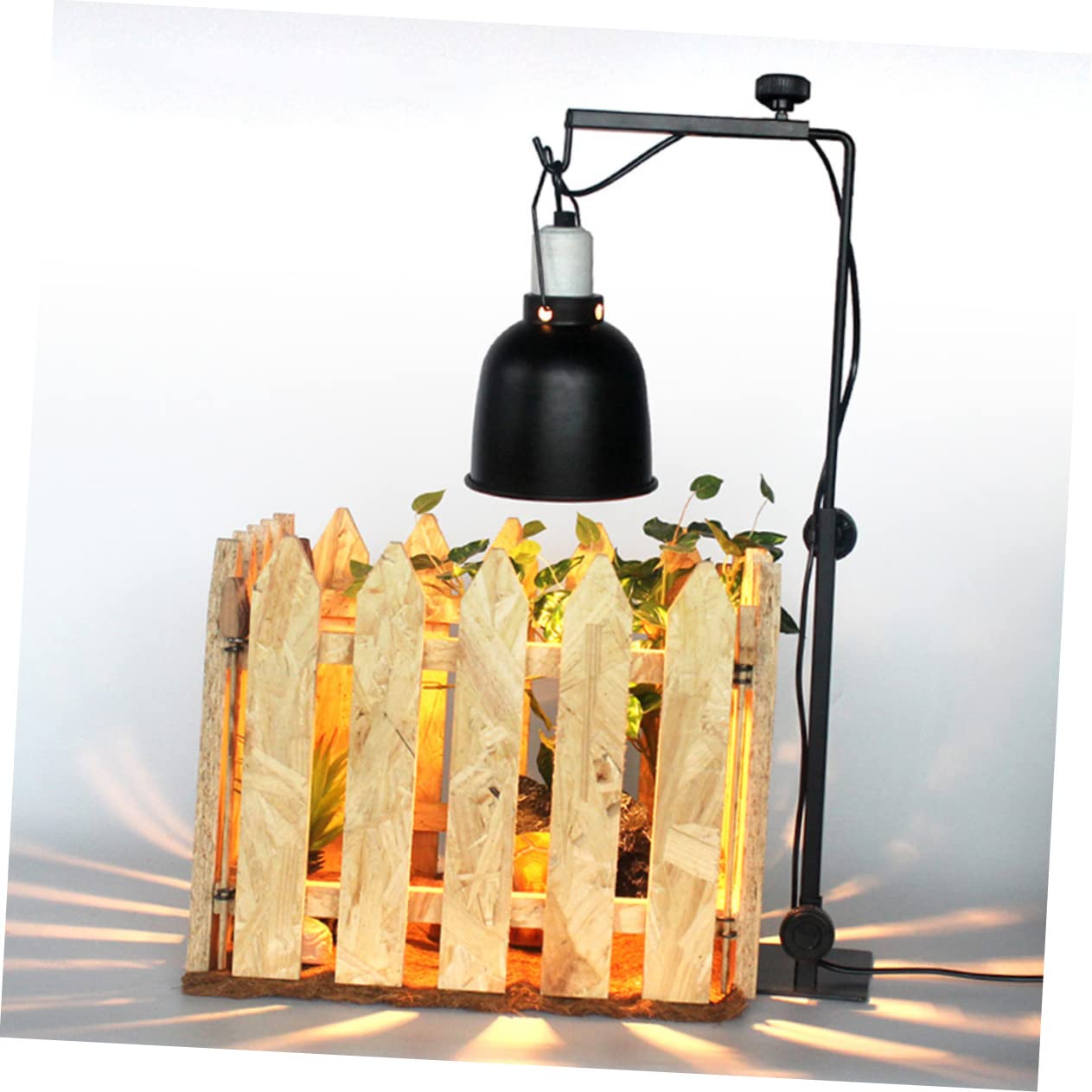 Housoutil Lampada Riscaldante per Rettili con Supporto Regolabile Metallo Struttura Durevole per Lampade di Piante e Reptili Compatibile con Diverse Tipologie di Lampadine Protezione Contro