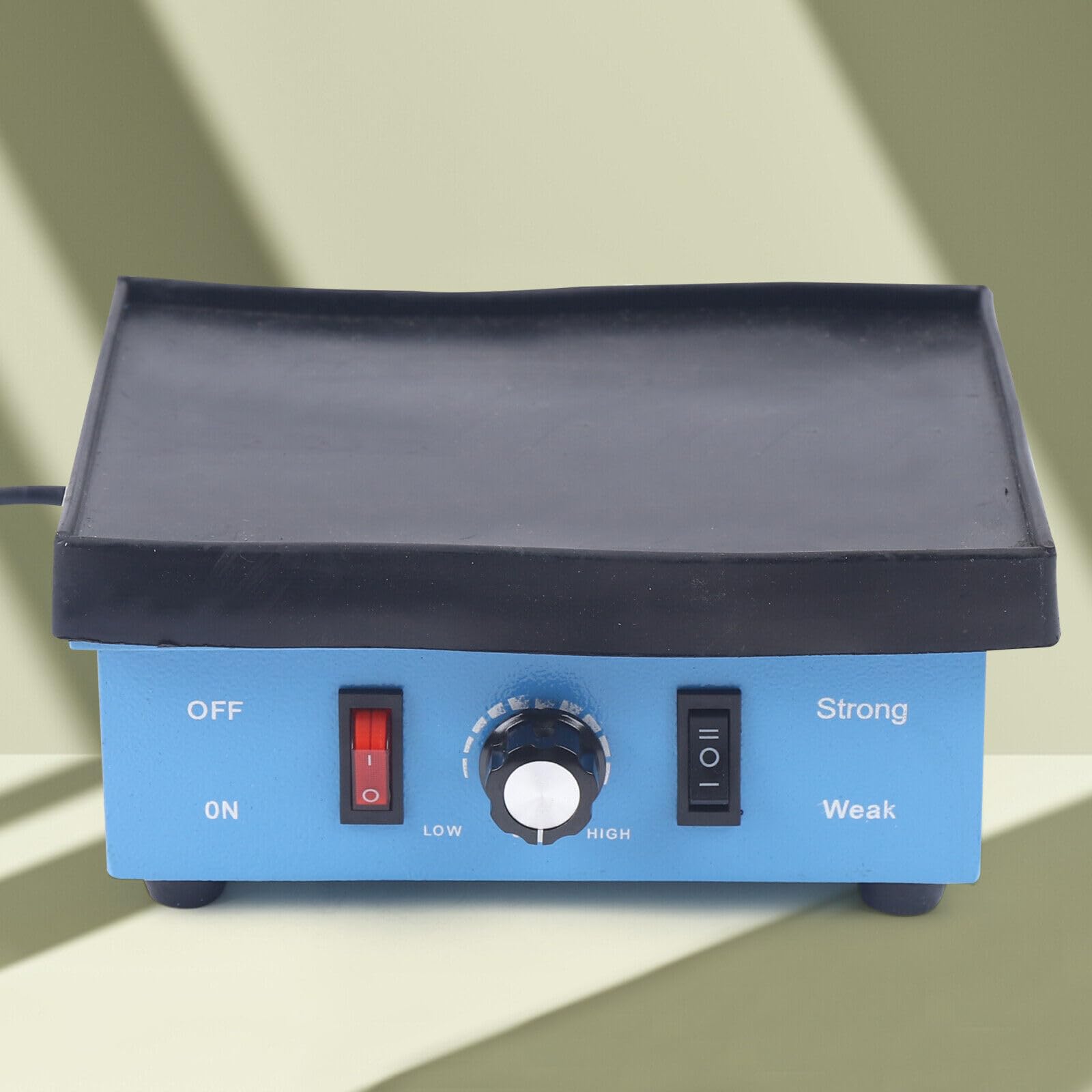 Dental Gipsrüttler, Oszillator Vibrationsplatte 220V, Blau Zahntechnik Gipsrüttler 130W, Rechteckig Vibrator Shaker, Dental Lab Ausrüstung für Zahnärzte (EU-Stecker)