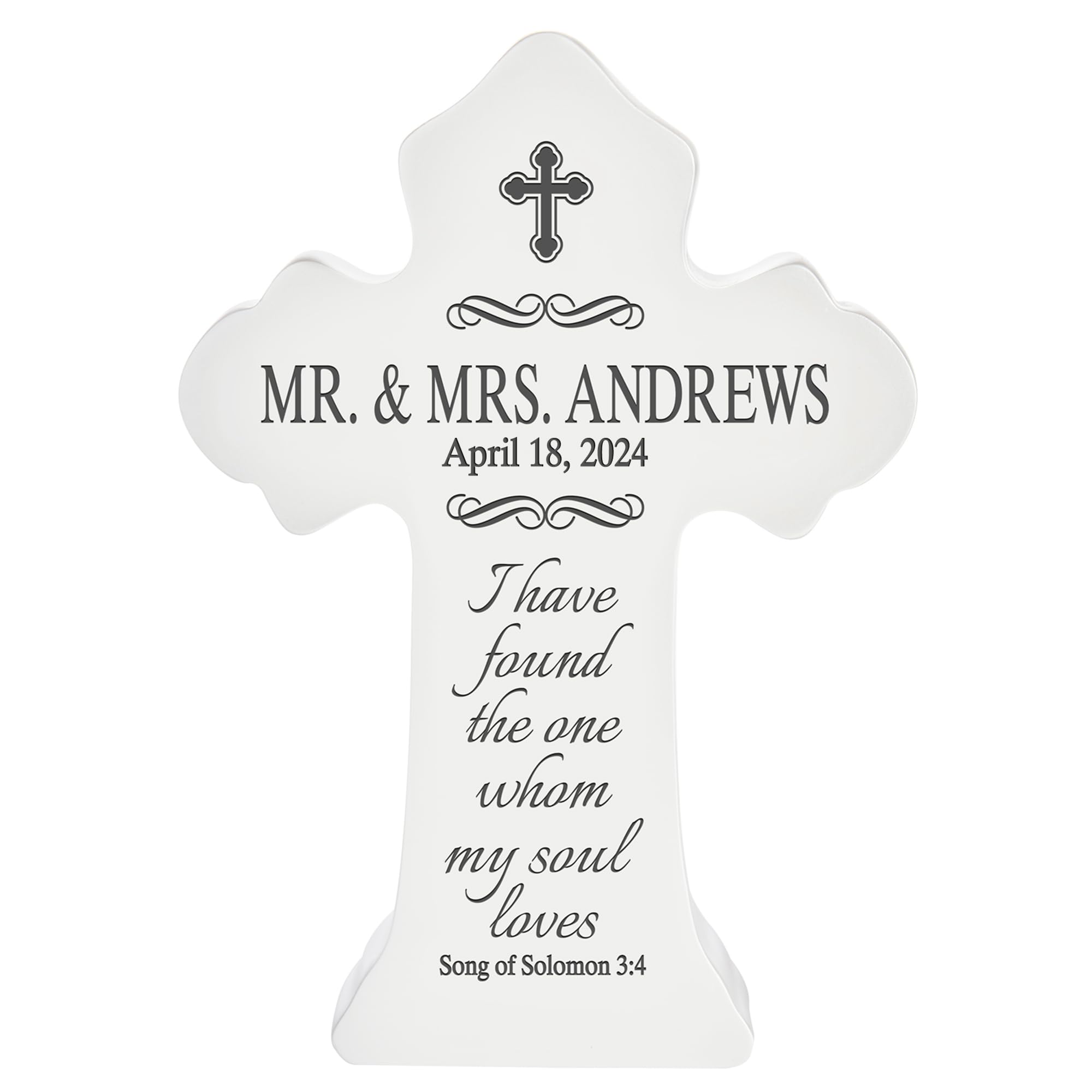 Let's Make Memories Personalized We’re Married Light-Up Cross - Wedding Prayer For Newlyweds