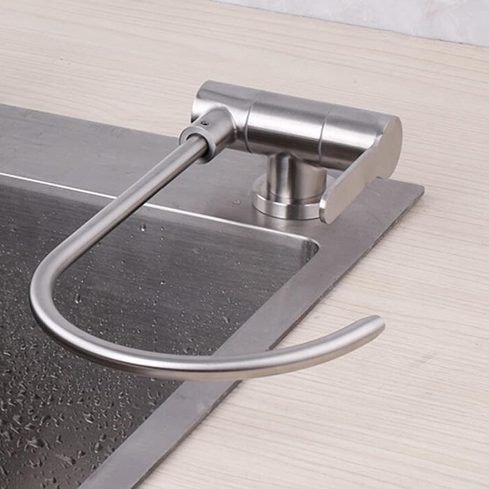 Filtro de Agua Grifo Solo Agua fría grifos de Cocina giratorios Acero Inoxidable Cepillado-C