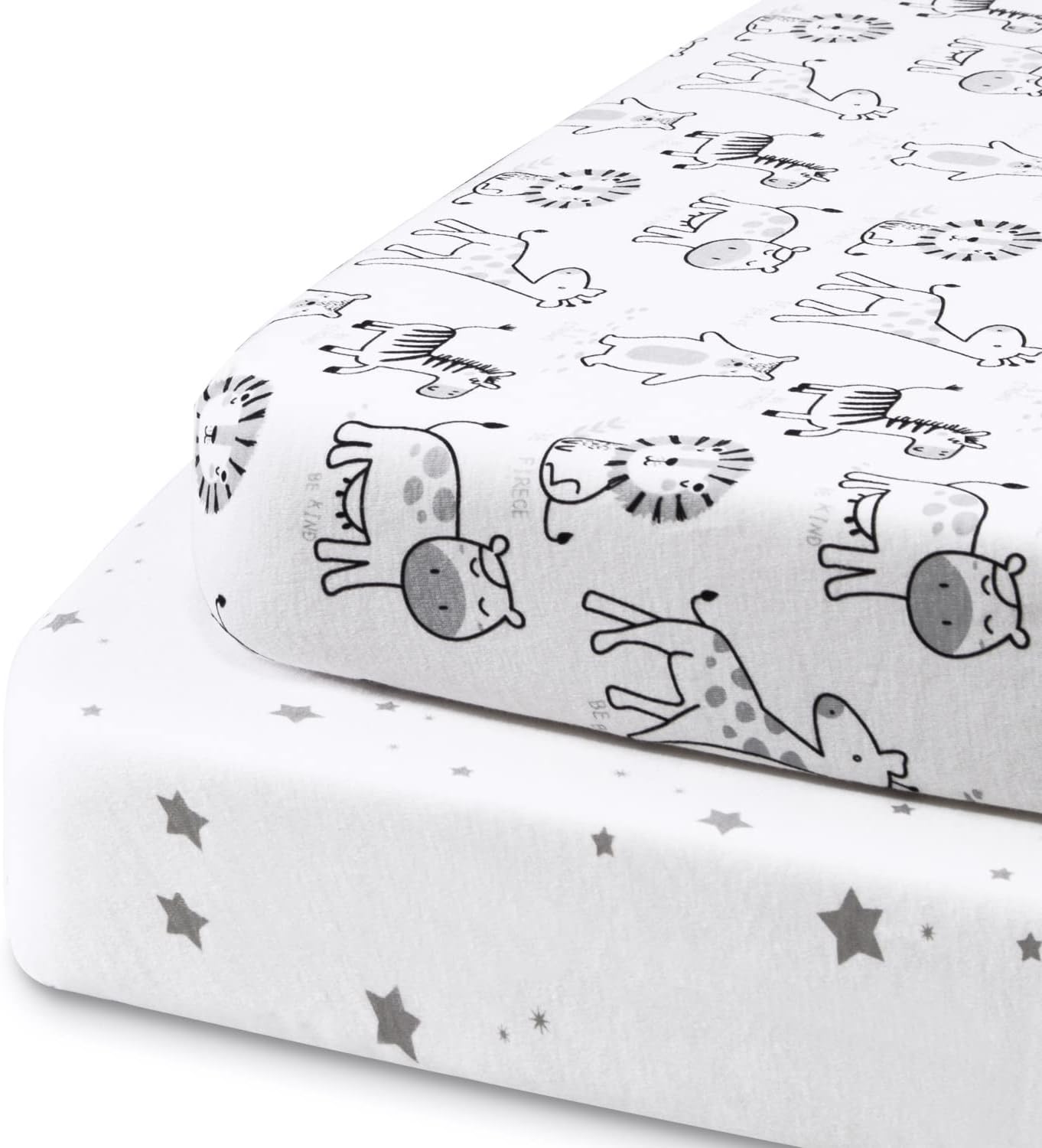 Beberoad Love 2 Pack Baby Sheets, 100 Cotton Soft