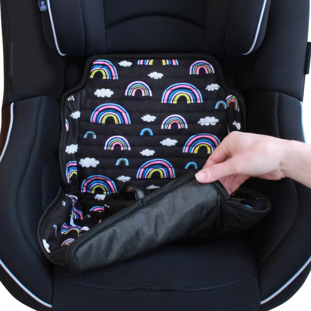 Hygge Sheets® Car Seat Protector for Potty Training | Pushchair Protection from Food and Drinks | No Leaks | Fits Group 1 Toddler Car Seats and Pushchairs | Rainbow