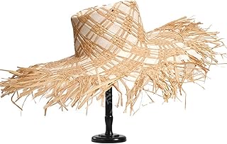 Floppy Straw Raffia Foldable Sun Beach Hats for Women Wide Brim Summer Vacation Honeymoon Beach Sunhat Visor Hat Uv Protection (Beige)