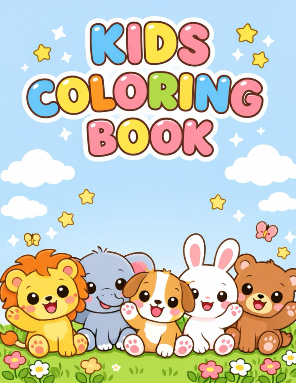 Cute Animal Coloring Book with Fun & Easy Pages for Toddlers and Preschool Kids