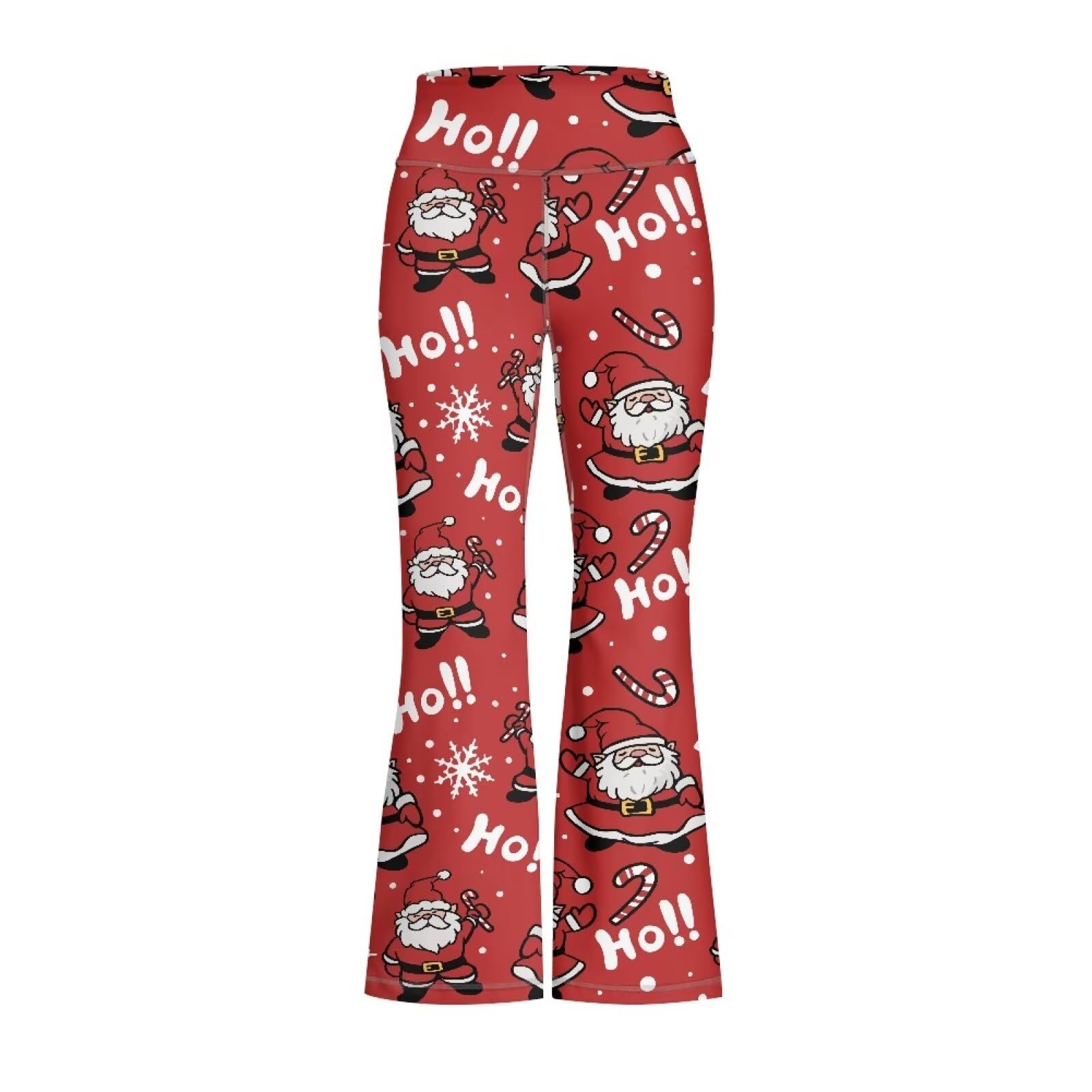 Suhoaziia Xmas Santa Claus Hoho Girls Yoga Pants High Waist Wide Leg Workout Flare Pants Bootcut Pants Christmas Costumes Kids Toddler Girl Flare Trousers for School Dance Running