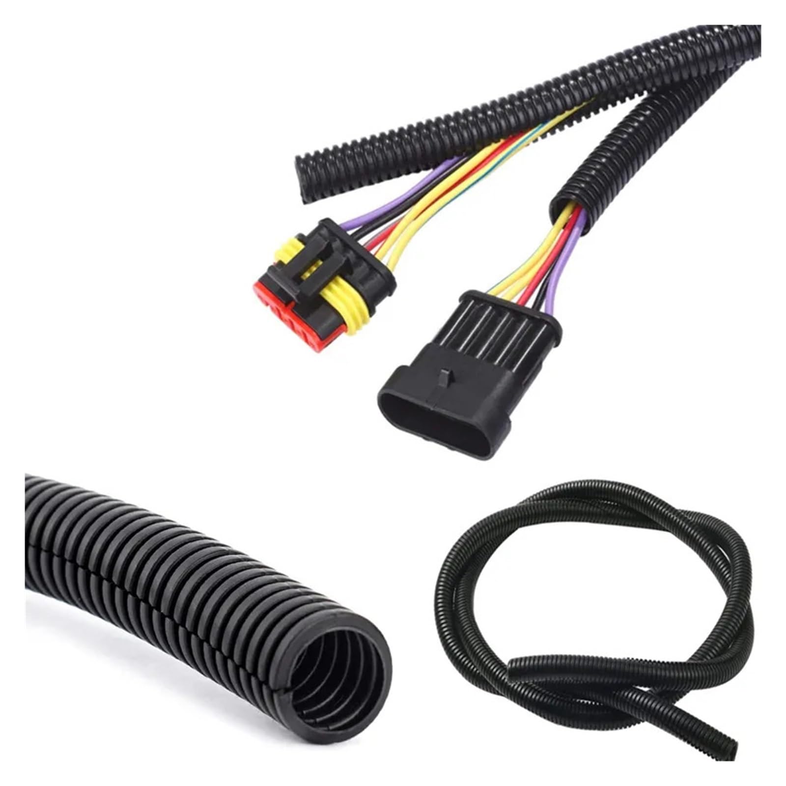 Tubo corrugado, Conducto de cable corrugado dividido negro varios tamaños(Close,16X13MM-3METER)