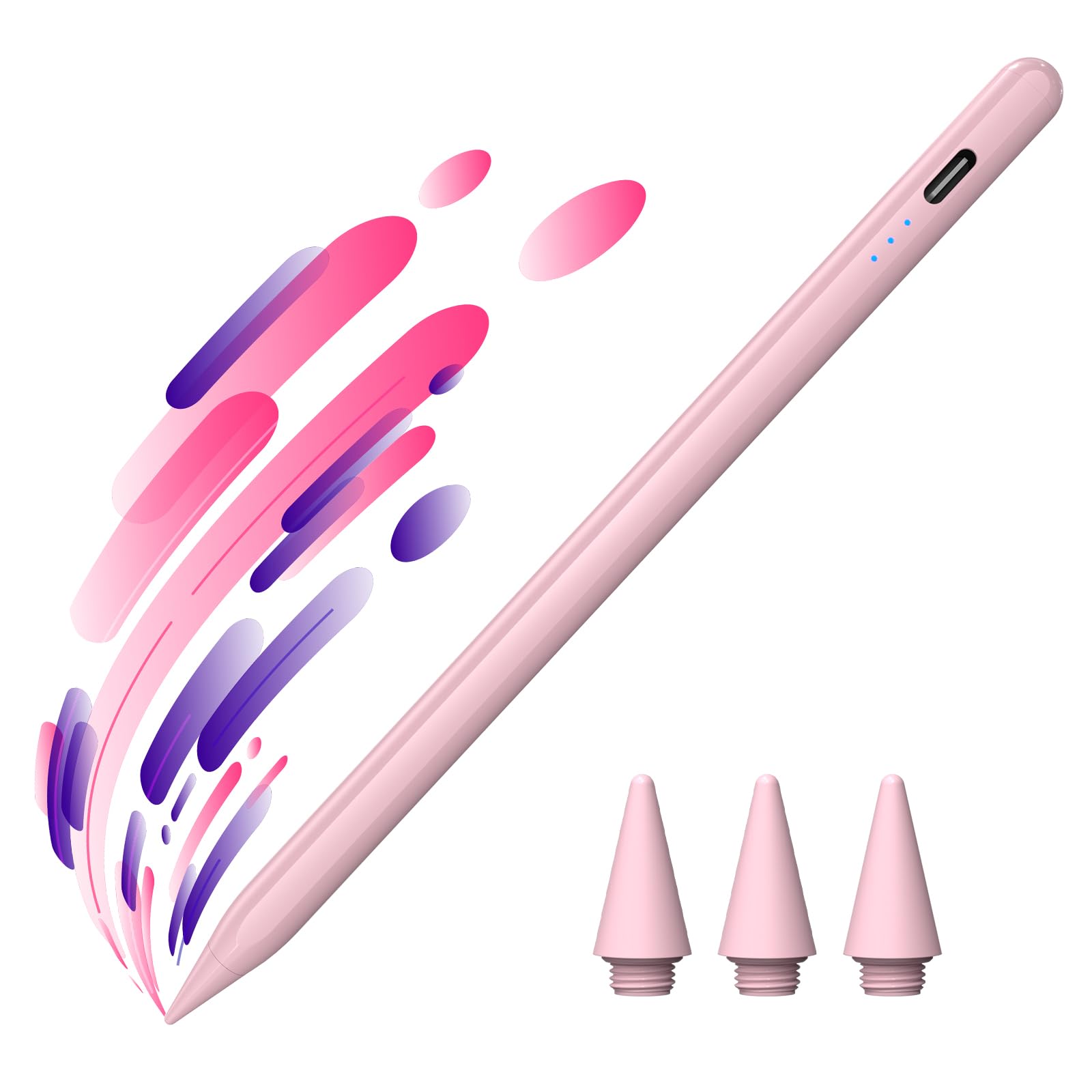 JAMJAKE Stylus for Apple iPad Pencil 5X Faster Charge, Pencil for Apple iPad Compatible with iPad 6-11th Gen, iPad Air 3-5/M2/M3, iPad mini 5/6, iPad Pro 11"/12.9"/M4, Double Tap Turn On/Off - Pink discount deal
