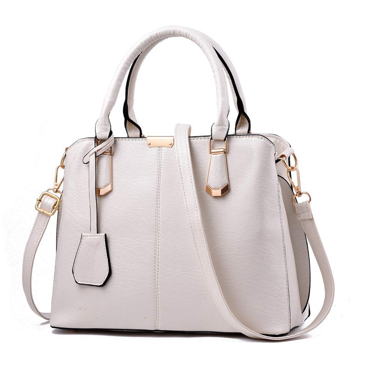 TCHH-DayUp Women Top-handle Cross Body Handbag Leather Vertical Utility Satchel Tote Messenger Purse Bag