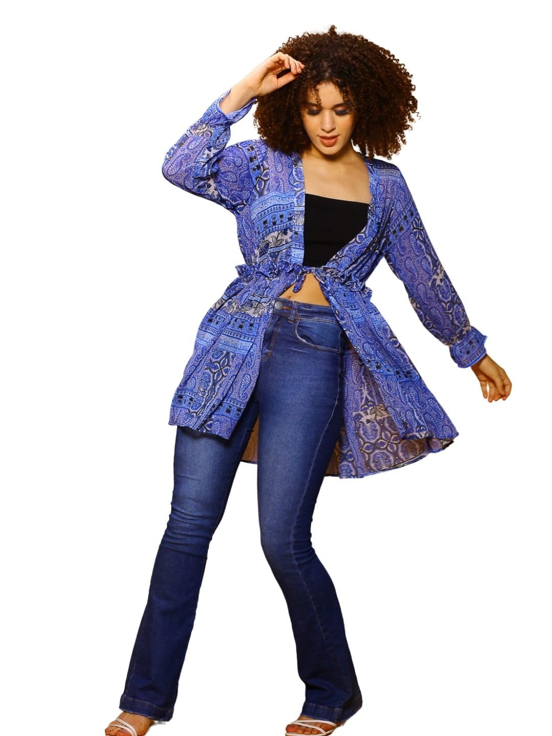 SeraWomen's Poly Chiffon Casual Shrug Sweater